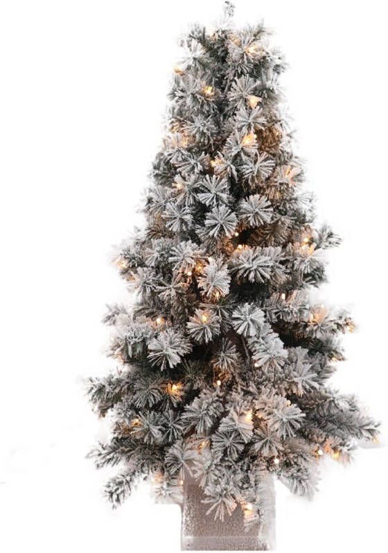 Dijk Natural Collections Wintervalley Trees Kunstkerstboom Olof Met Led Verlichting 60x120cm Besneeuwd