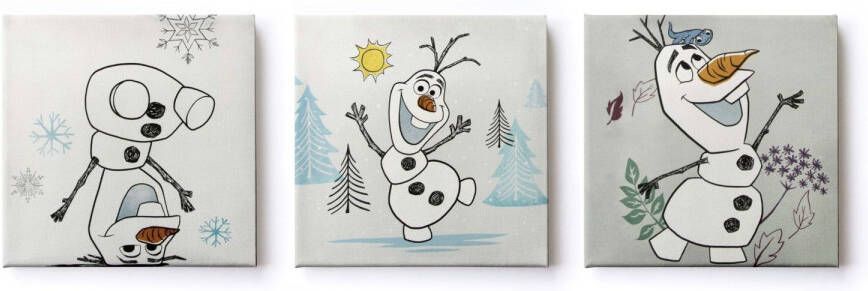 Disney Frozen | Happy Olaf Canvas Set Van 3 3x 30x30 Cm