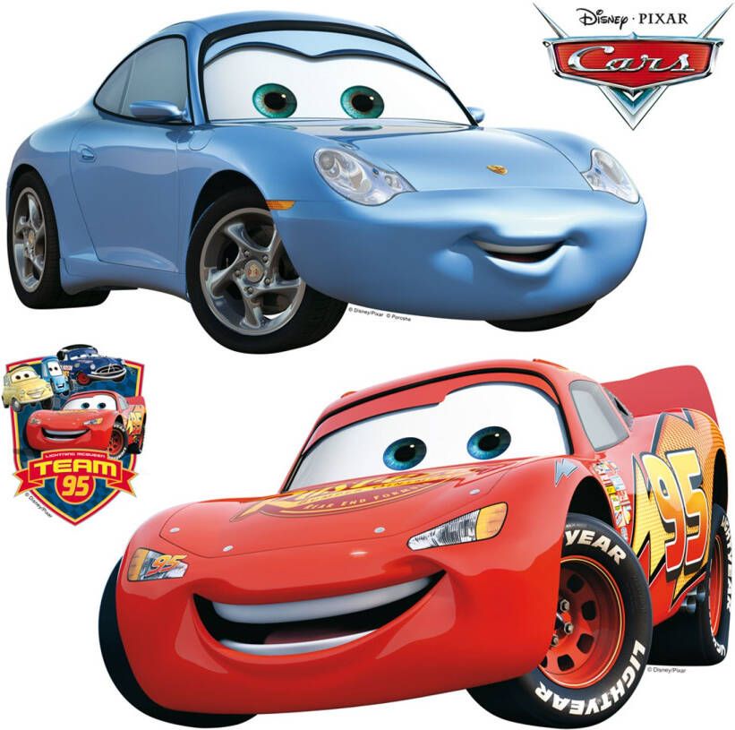 Disney Muursticker Cars Blauw En Rood 30 X 30 Cm 600219