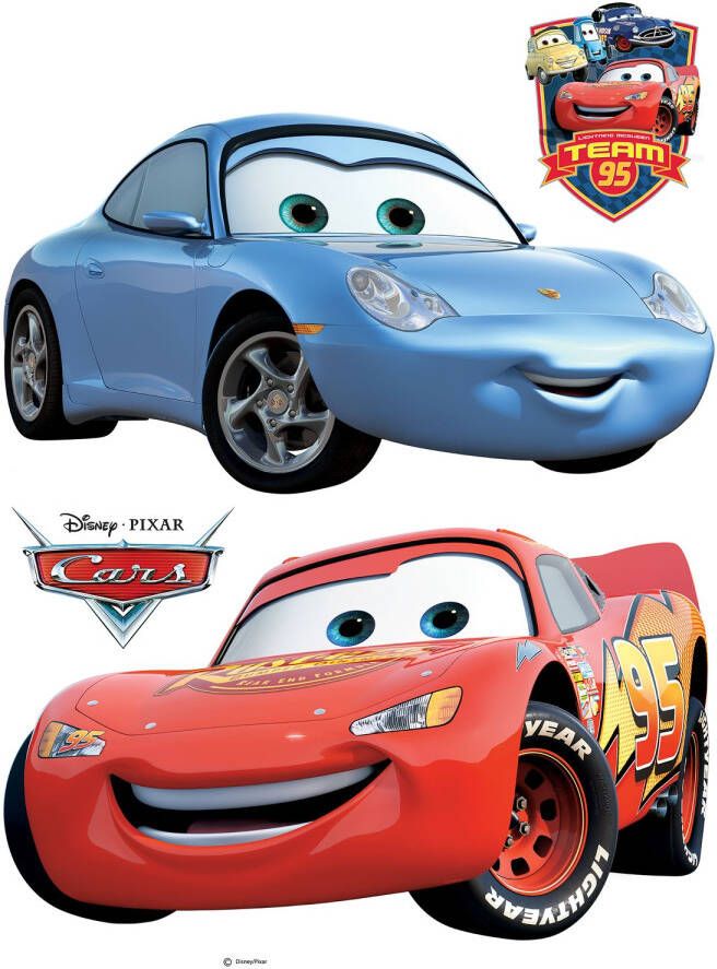 Disney Muursticker Cars Blauw En Rood 65 X 85 Cm 600178