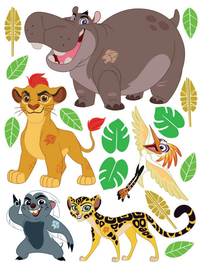 Disney Muursticker De Leeuwenwacht Bruin Geel En Groen 65 X 85 Cm 600157