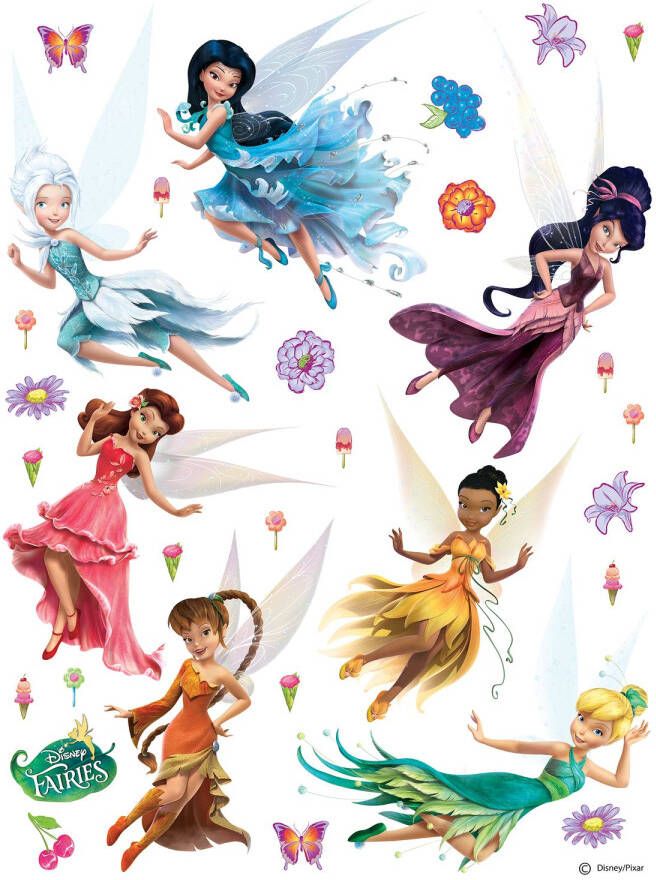 Disney Muursticker Feeën Blauw Rood En Oranje 65 X 85 Cm 600137