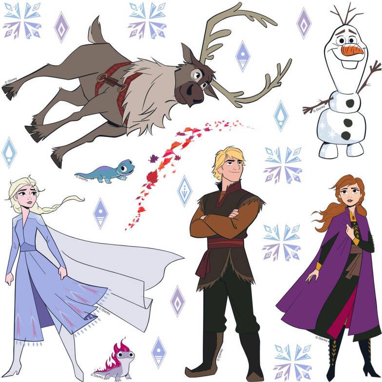 Disney Muursticker Frozen Blauw Bruin En Paars 30 X 30 Cm 600231