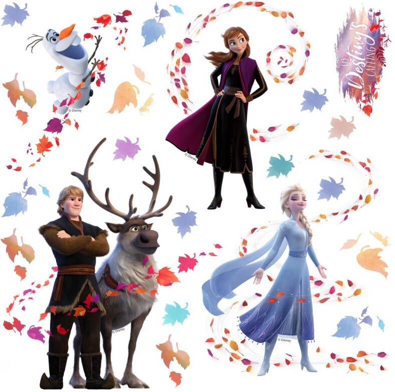 Disney Muursticker Frozen Blauw Bruin En Paars 30 X 30 Cm 600234