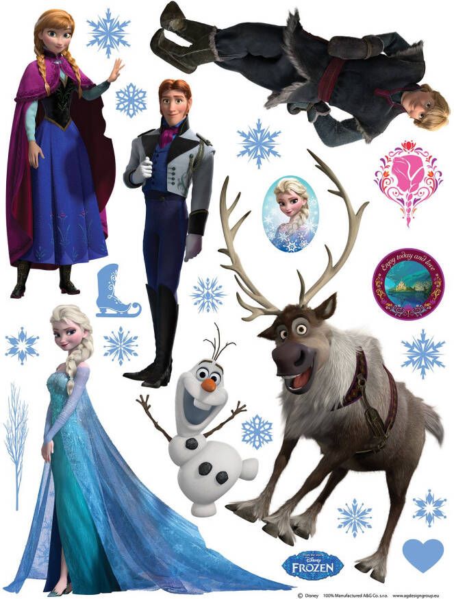 Disney Muursticker Frozen Blauw Bruin En Paars 65 X 85 Cm 600142