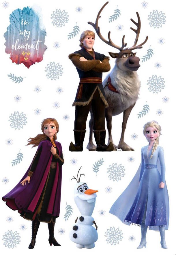 Disney Muursticker Frozen Blauw Bruin En Paars 65 X 85 Cm 600168