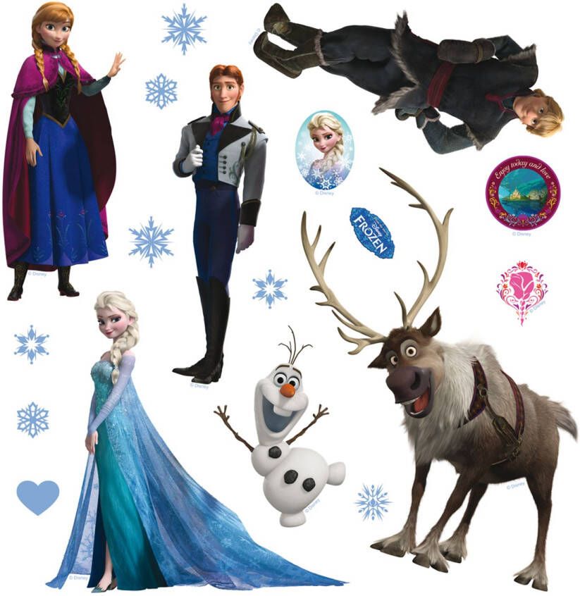 Disney Muursticker Frozen Blauw Paars En Bruin 30 X 30 Cm 600214