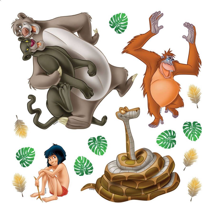 Disney Muursticker Jungle Boek Bruin Beige En Groen 30 X 30 Cm 600222