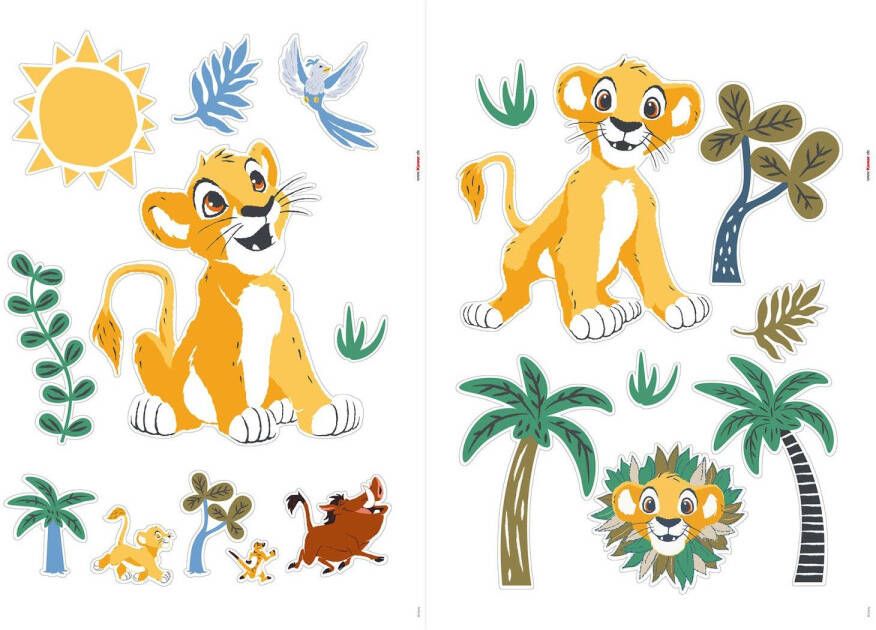 Disney Muursticker Lion King Geel Groen En Blauw 50 Cm X 70 Cm 612748