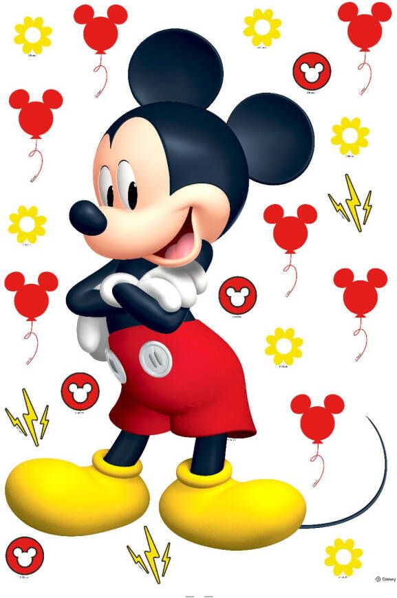 Disney Muursticker Mickey Mouse Geel En Rood 42 5 X 65 Cm 600108