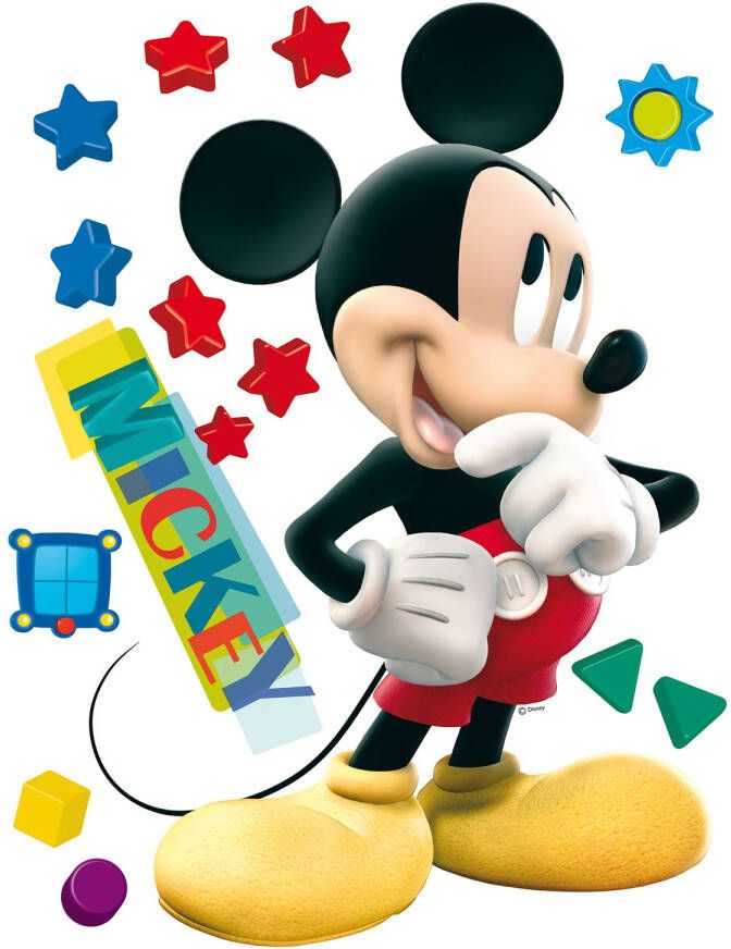 Disney Muursticker Mickey Mouse Geel Rood En Blauw 65 X 85 Cm 600186