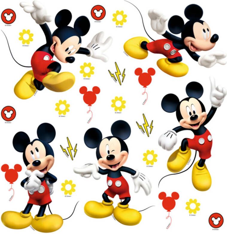 Disney Muursticker Mickey Mouse Rood En Geel 30 X 30 Cm 600229