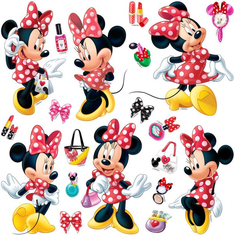 Disney Muursticker Minnie Mouse Rood En Geel 30 X 30 Cm 600238