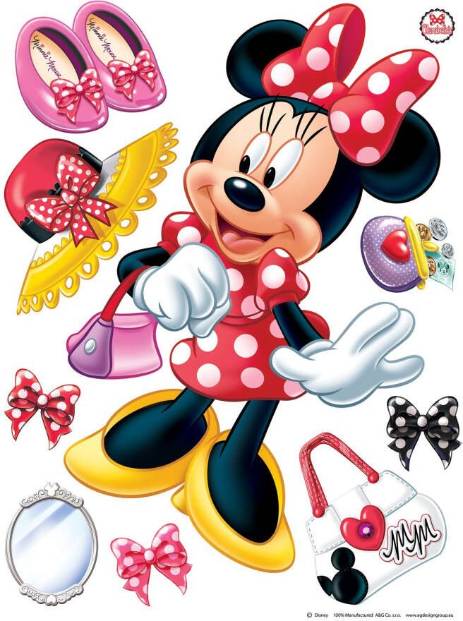 Disney Muursticker Minnie Mouse Rood Wit En Geel 65 X 85 Cm 600100