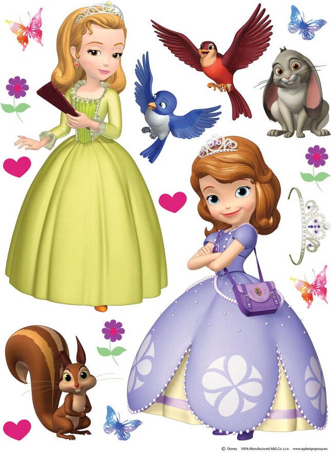 Disney Muursticker Sofia Het Prinsesje Paars Groen En Bruin 65 X 85 Cm 600143