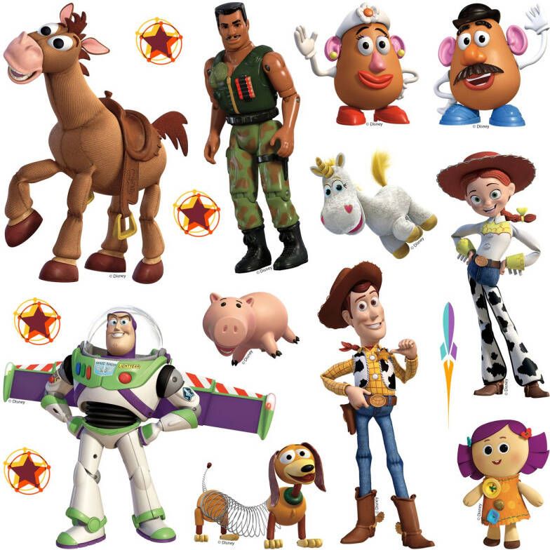 Disney Muursticker Toy Story Beige Groen En Geel 30 X 30 Cm 600235