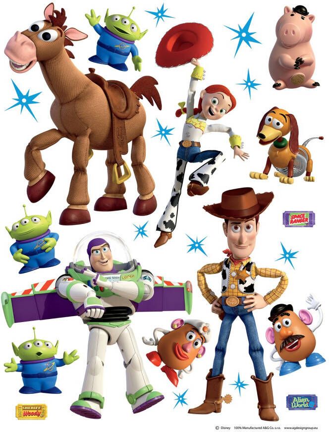 Disney Muursticker Toy Story Bruin Wit En Paars 65 X 85 Cm 600139