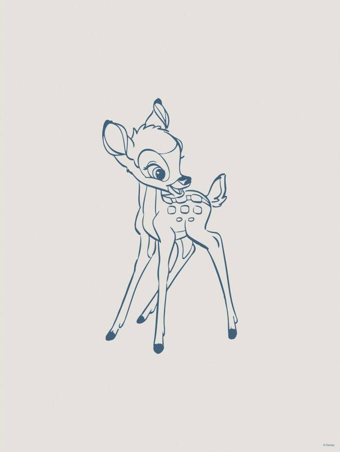 Disney Poster Bambi Grijs En Blauw 30 Cm X 40 Cm 612828