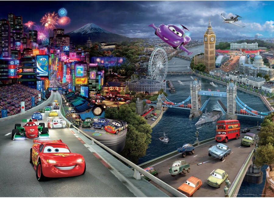 Disney Poster Cars Blauw Rood En Paars 160 X 110 Cm 600649