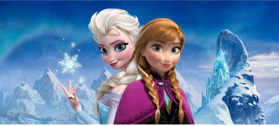 Disney Poster Frozen Anna & Elsa Blauw En Paars 202 X 90 Cm 600889