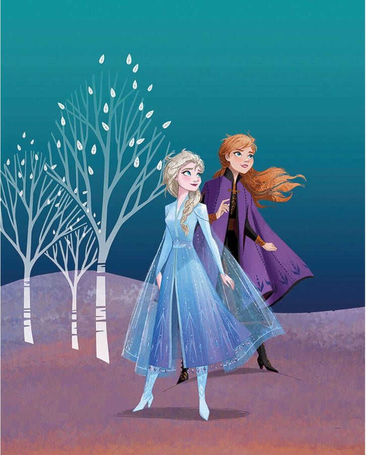 Disney Poster Frozen Anna & Elsa Blauw En Paars 40 X 50 Cm 610153