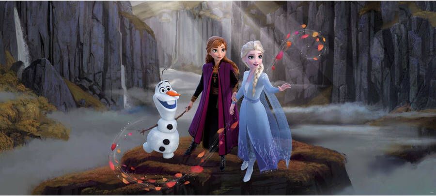 Disney Poster Frozen Anna & Elsa Blauw Paars En Bruin 202 X 90 Cm 600905