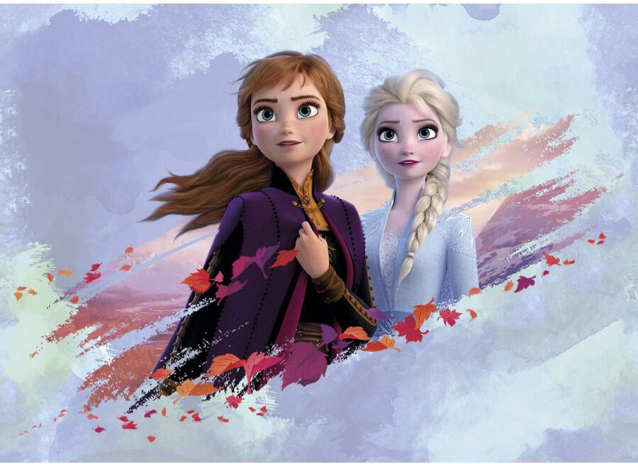 Disney Poster Frozen Anna & Elsa Blauw Paars En Oranje 160 X 110 Cm 600666