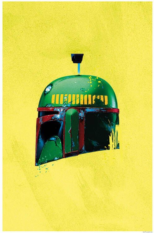 Disney Poster Star Wars Boba Fett Geel En Groen 50 X 70 Cm 610202