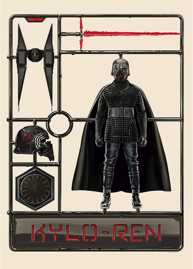 Disney Poster Star Wars Kylo Beige En Zwart 50 X 70 Cm 610280