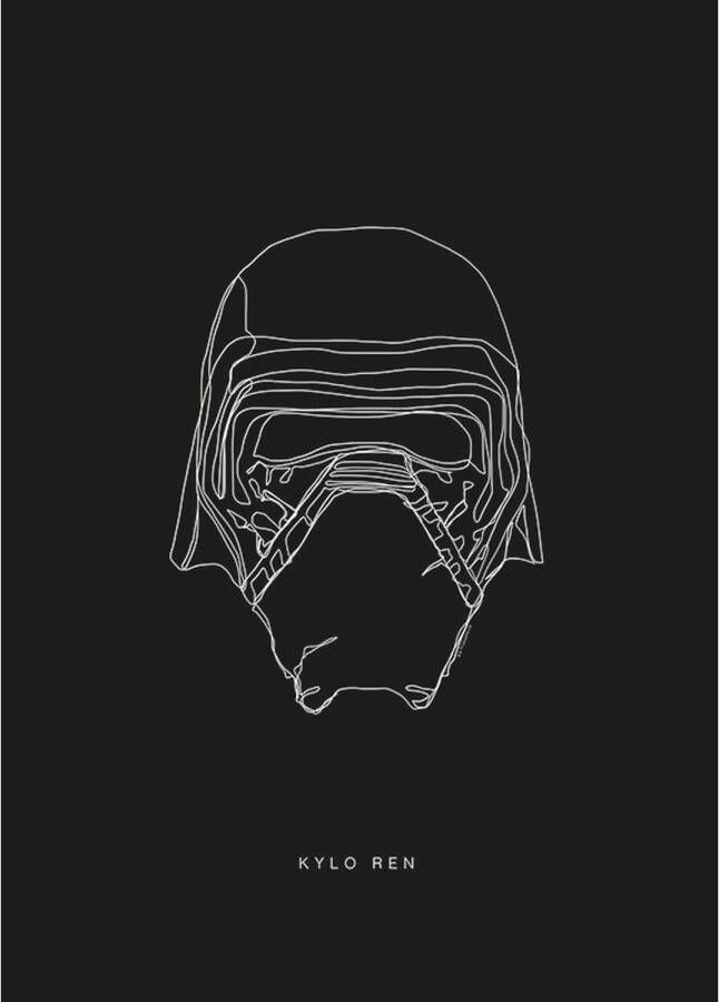 Disney Poster Star Wars Kylo Zwart Wit 50 X 70 Cm 610223