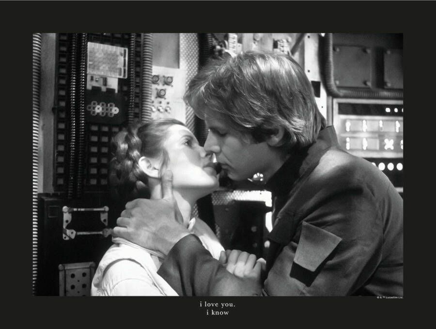 Disney Poster Star Wars Leia & Han Zwart Wit 40 X 30 Cm 610251