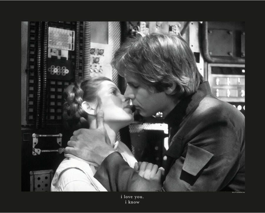 Disney Poster Star Wars Leia & Han Zwart Wit 50 X 40 Cm 610252