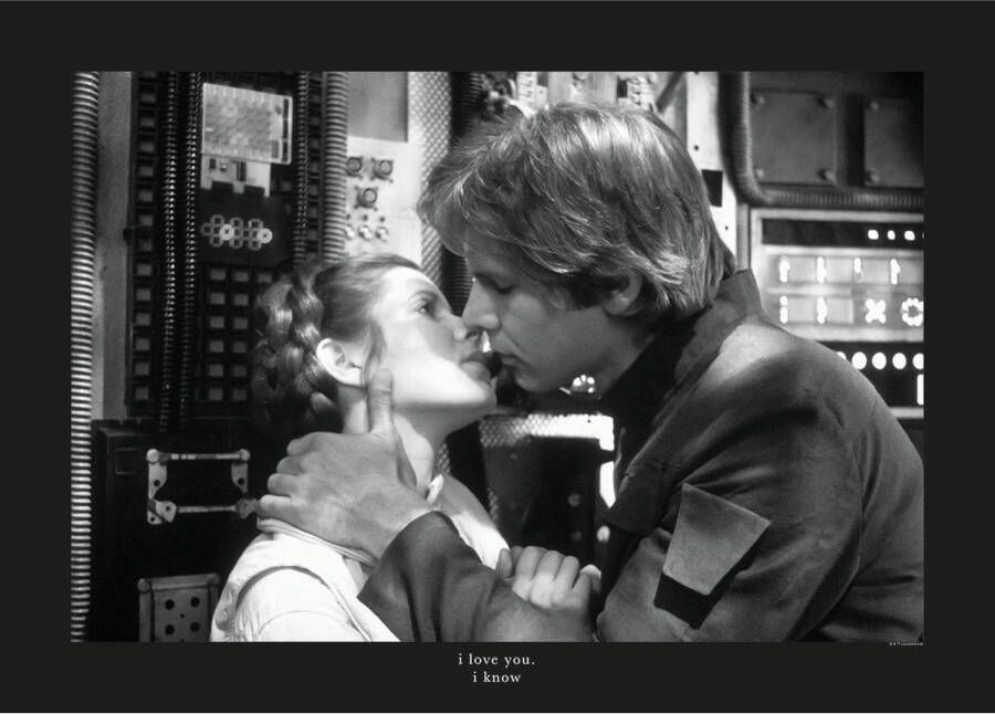 Disney Poster Star Wars Leia & Han Zwart Wit 70 X 50 Cm 610253