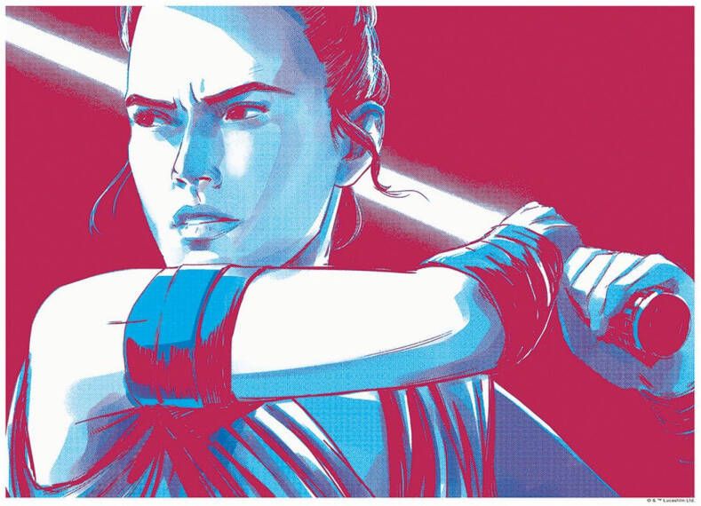 Disney Poster Star Wars Rey Rood En Blauw 40 X 30 Cm 610263