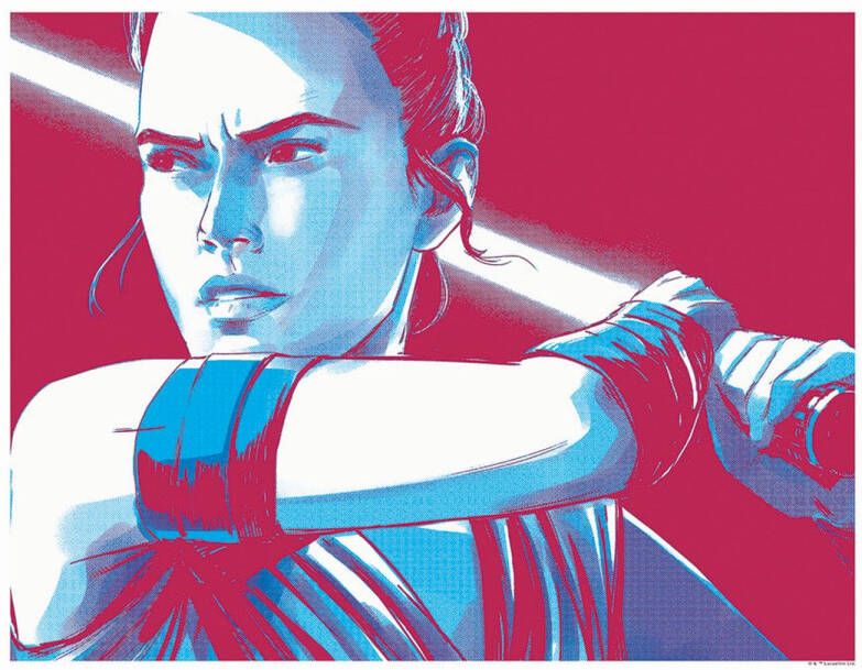 Disney Poster Star Wars Rey Rood En Blauw 50 X 40 Cm 610264