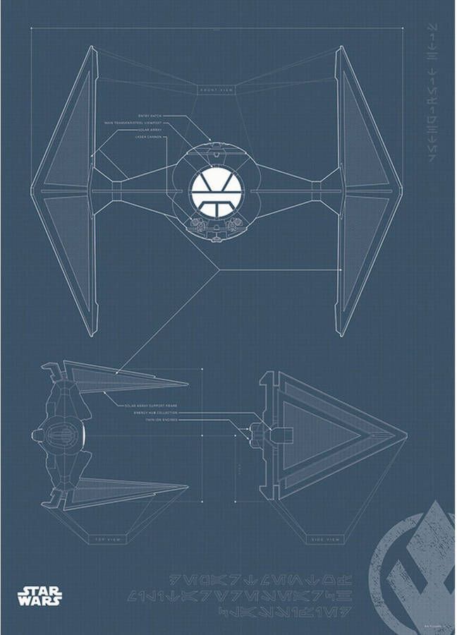 Disney Poster Star Wars Tie Fighter Donkerblauw 50 X 70 Cm 610274