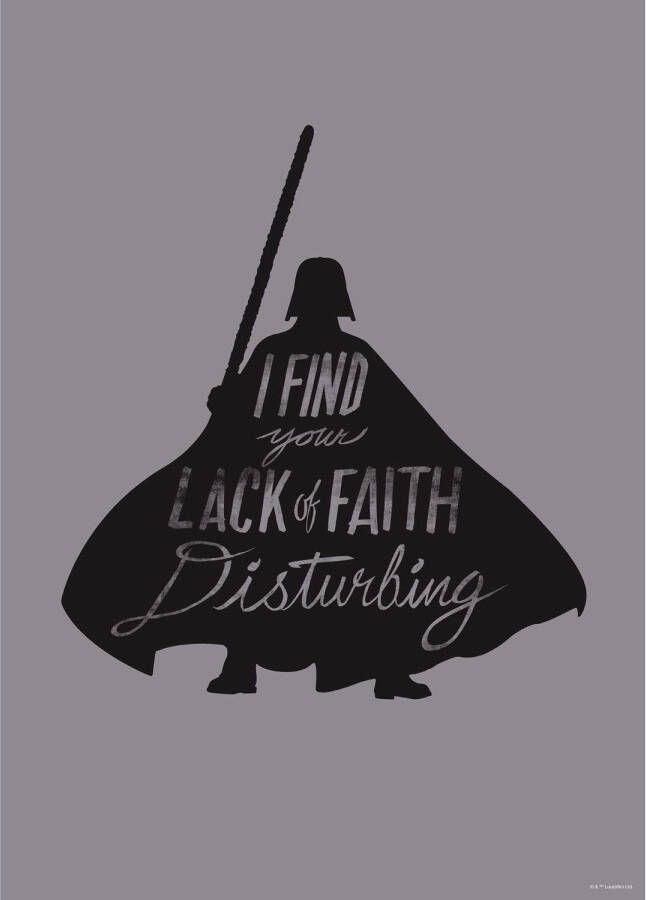 Disney Poster Star Wars Vader Quotes Grijs En Zwart 50 X 70 Cm 612176