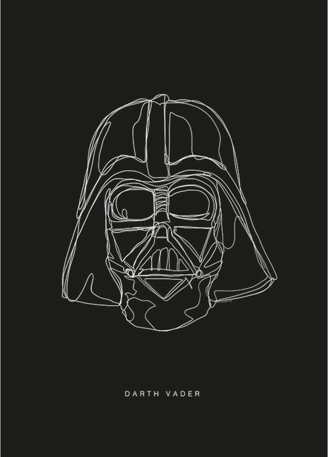 Disney Poster Star Wars Vader Zwart Wit 50 X 70 Cm 610220