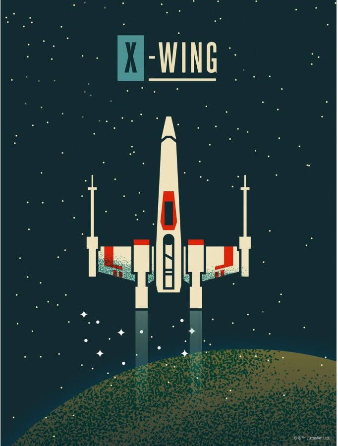 Disney Poster Star Wars X-wing Donkerblauw 30 Cm X 40 Cm 612858