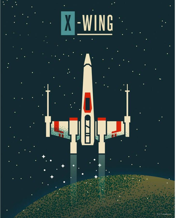 Disney Poster Star Wars X-wing Donkerblauw 40 Cm X 50 Cm 612859