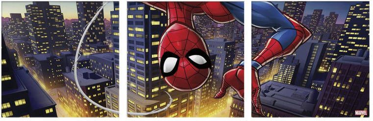 Disney Spiderman City Canvas Set Van 3 30x90 Cm