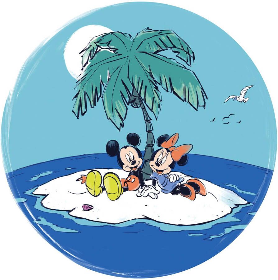 Disney Zelfklevende Behangcirkel Mickey & Minnie Mouse Blauw Ø 128 Cm 612754