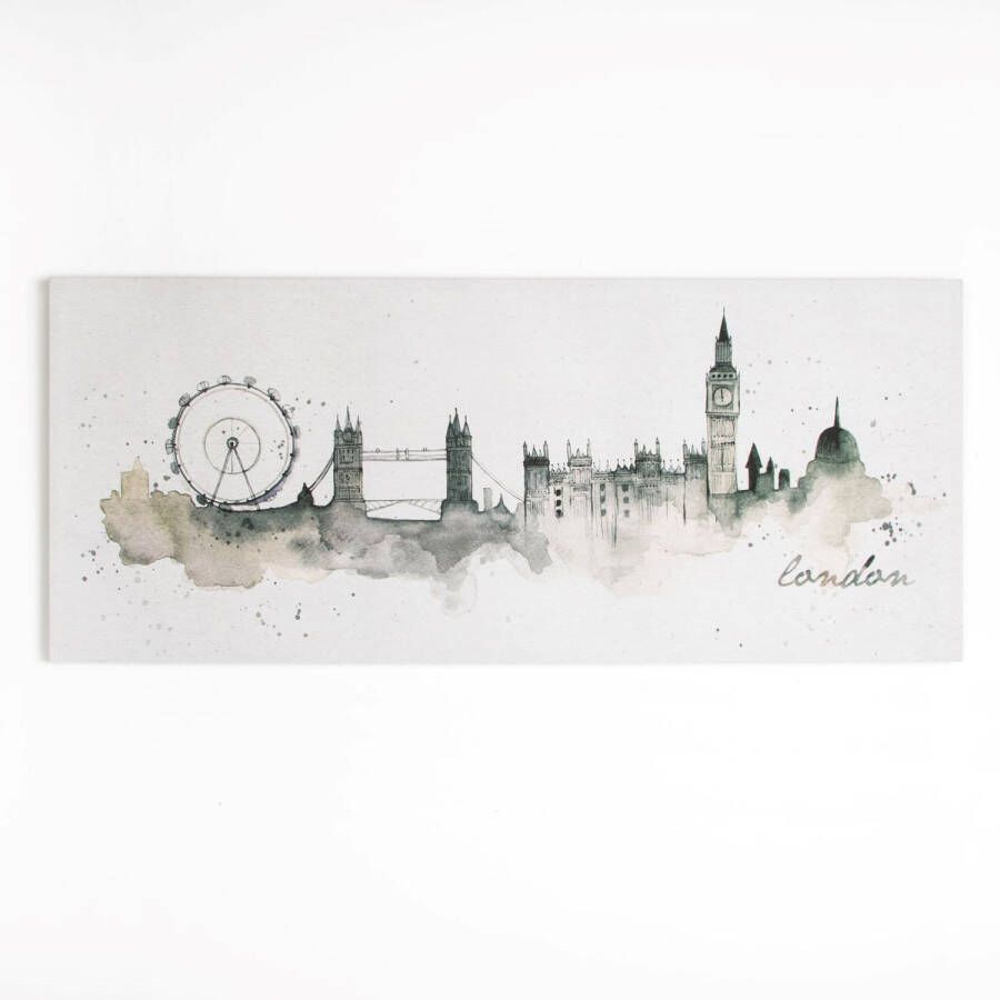 Art For the Home Canvas Londen in Waterverf 120x50 cm