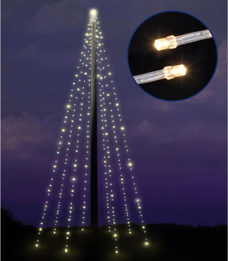 Merkloos Kerstverlichting Vlaggenmast 400 Leds Met 8 Lichtstrengen