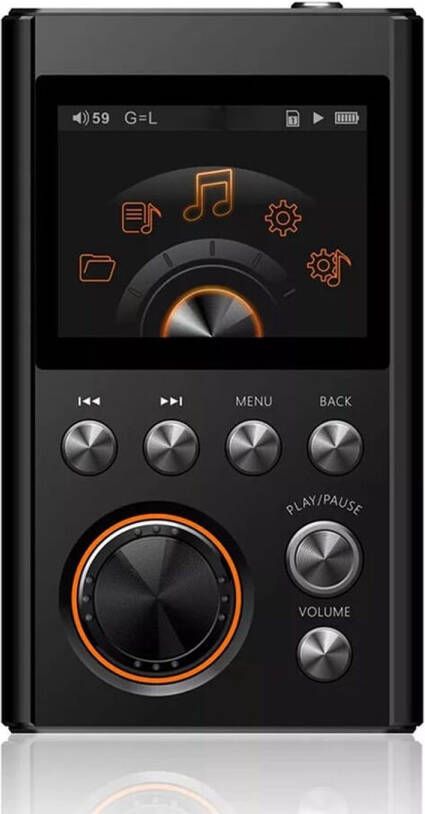 Merkloos Mp3 Speler Hifi 128gb 2.0'' Tft Screen Dsd256 Mp3 Speler C5s Zwart