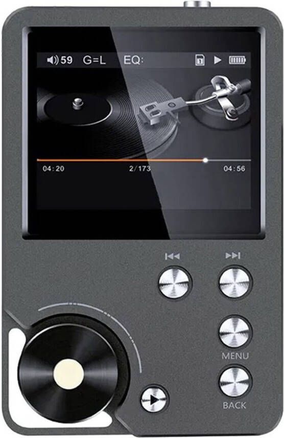 Merkloos Mp3 Speler Hifi 64gb 2.0'' Tft Screen Dsd256 Mp3 Speler C2s Zwart