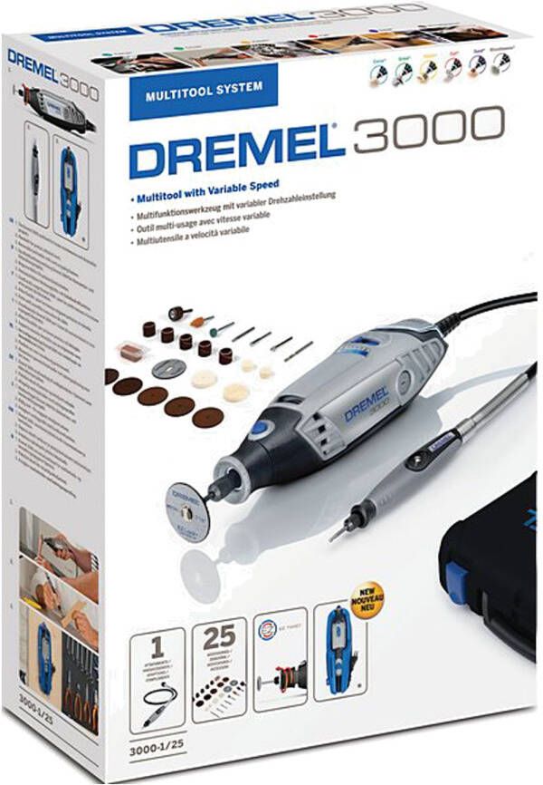 Dremel 3000 Multitool Roterend op snoer 130 W Met 25 accessoires en koffer - Foto 3