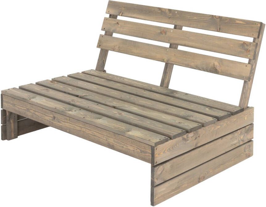 ECD Germany Tuinbank 3 Zits Met Hoge Rug Massief Hout 120x76 5x80 Cm Grijs Verkleurd