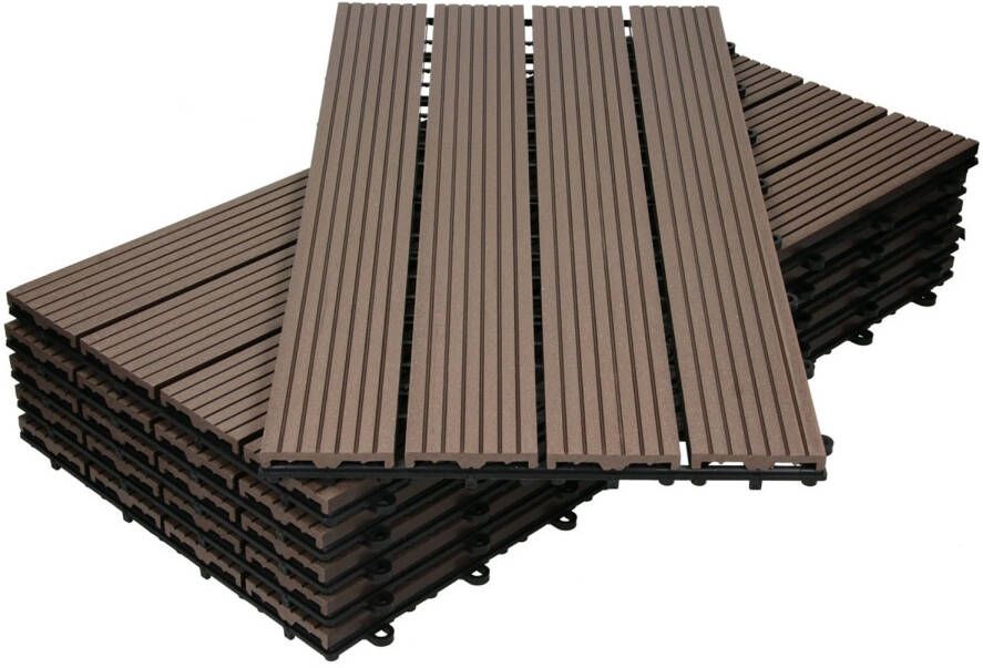 ECD Germany Wpc Patio Tegels 60x30cm 30er Spar Set Für 5m²