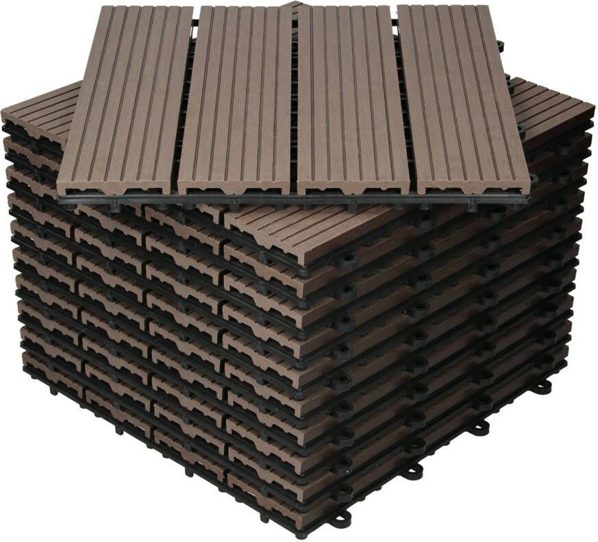 ECD Germany Wpc-terras Tegels 30x30 Cm 22er Spar Set Für 2m²